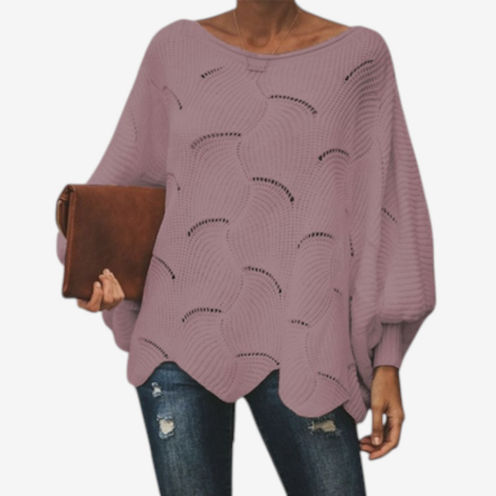 Iris | Women's Oversized Hollow-Out Knitted Jumper Round Neck