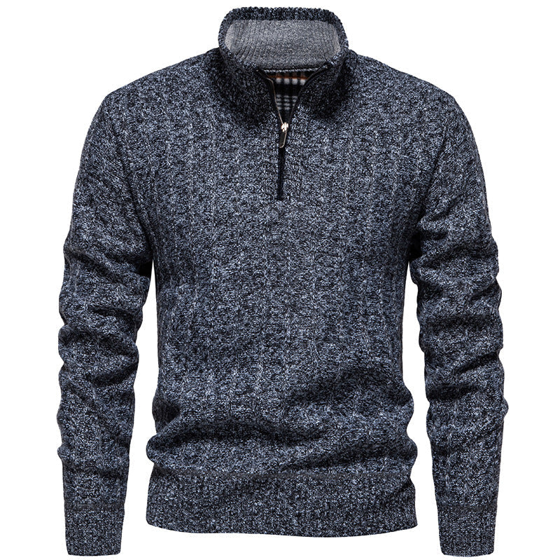 Crawford | Men's Half-Zip Cable Knit Jumper Ribbed Cuffs Regular Fit