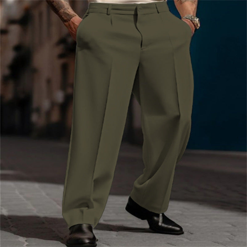 Magnus | Men's High-Waisted Wide Leg Suit Trousers