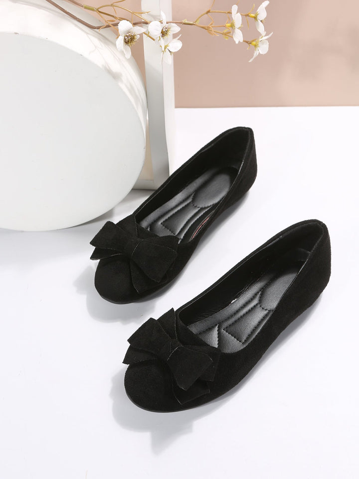Delilah | Women's Ballet Flats Bow Detail Round Toe Slip-On