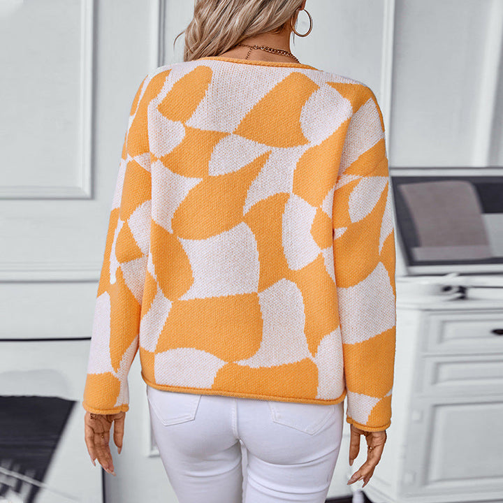 Nell | Women's Patterned Knitted Jumper Relaxed Casual Fit