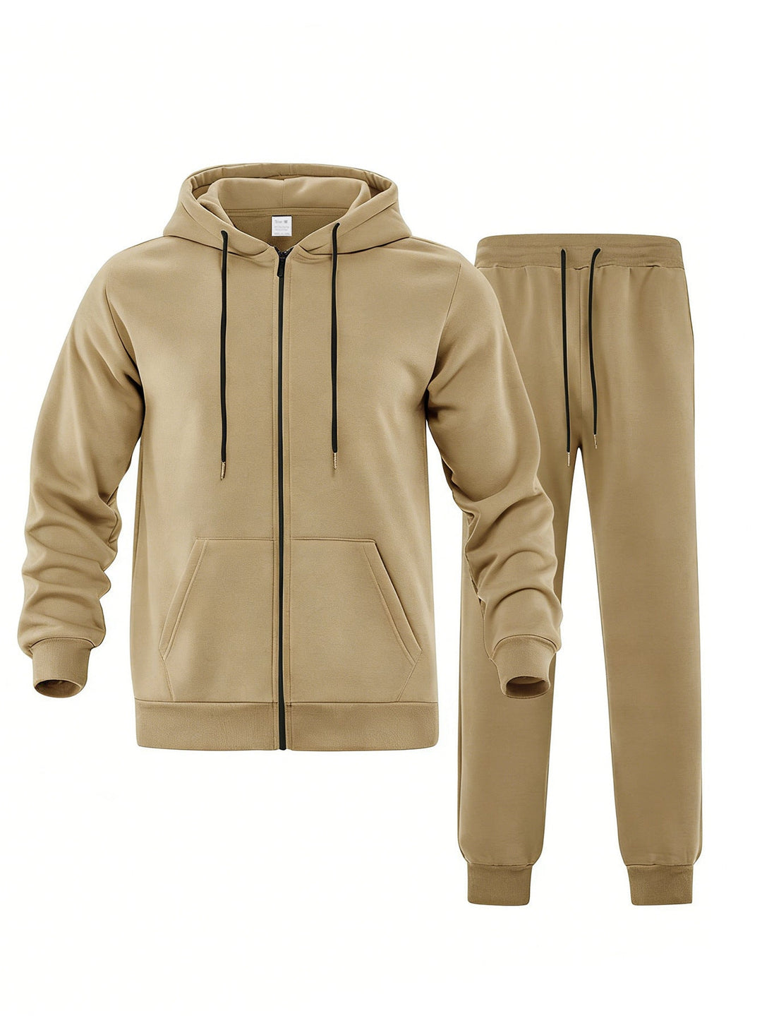 Men's Two-Piece Tracksuit Set with Full-Zip Hoodie and Tailored Jogging Trousers by Drune