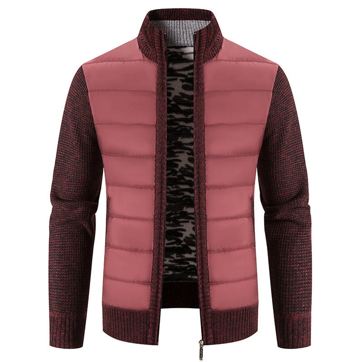 Crawford | Men's Quilted Hybrid Jacket Knitted Sleeves Funnel Neck