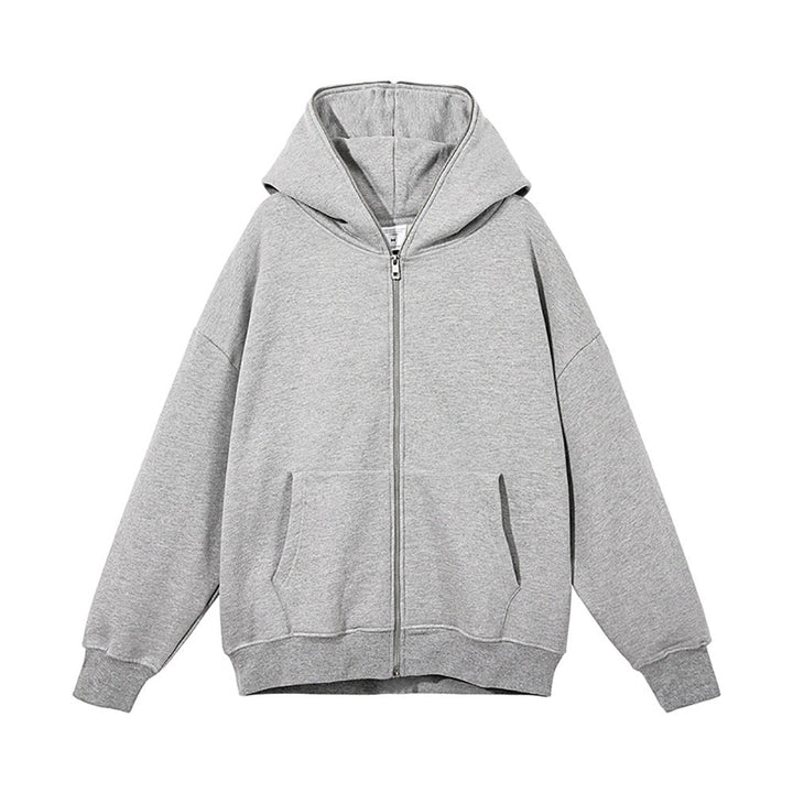 Unisex Hooded Jacket with Full Zip, Double-Layer Hood and Kangaroo Pockets by Drune
