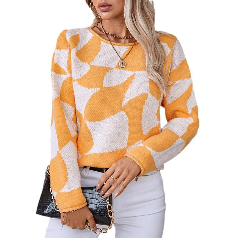 Nell | Women's Patterned Knitted Jumper Relaxed Casual Fit