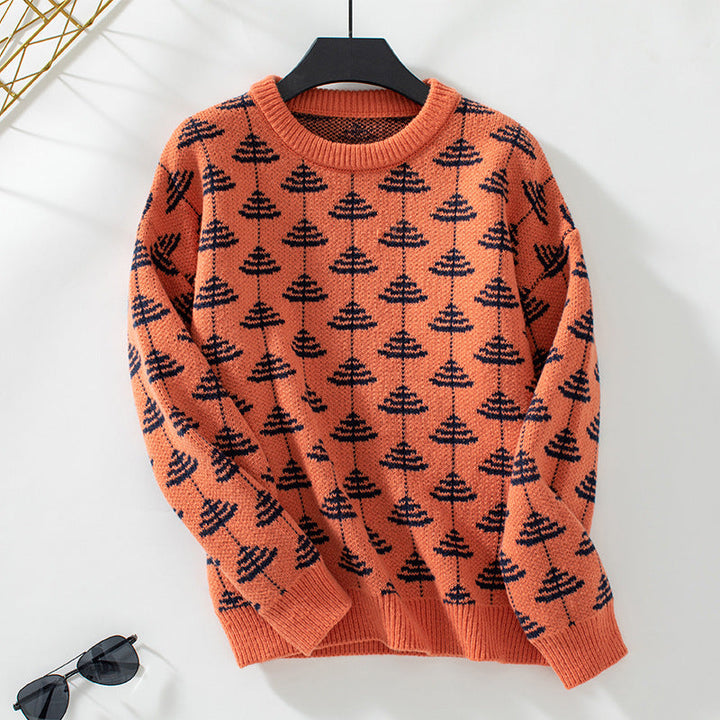 Sybil | Women's Knitted Jumper Tree Pattern Loose Fit