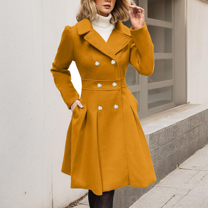 Genevieve | Women's Longline Coat Front Pockets Long Sleeve Button Up