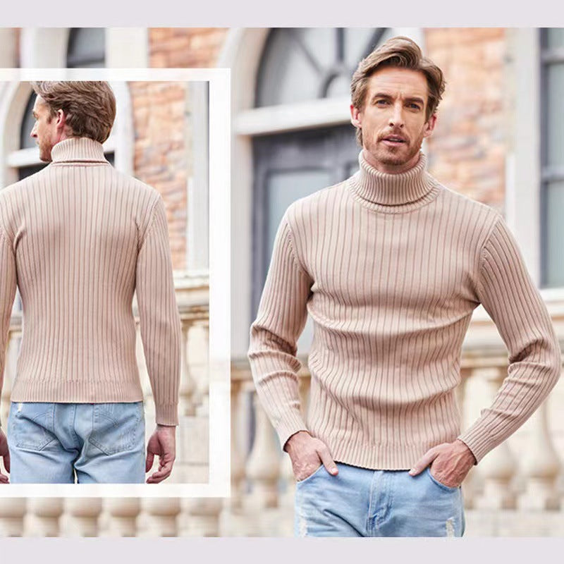 Rhys | Men's Ribbed Fine Knit Roll Neck Jumper Slim Fit
