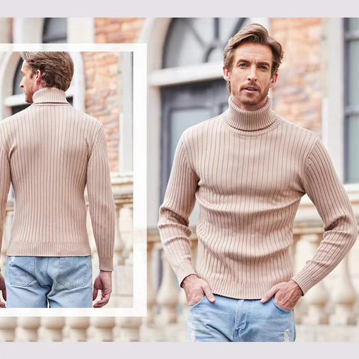 Rhys | Men's Ribbed Fine Knit Roll Neck Jumper Slim Fit