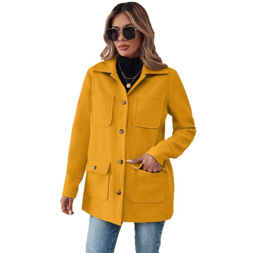 Cecily | Women's Utility Jacket Front Pockets Button Up