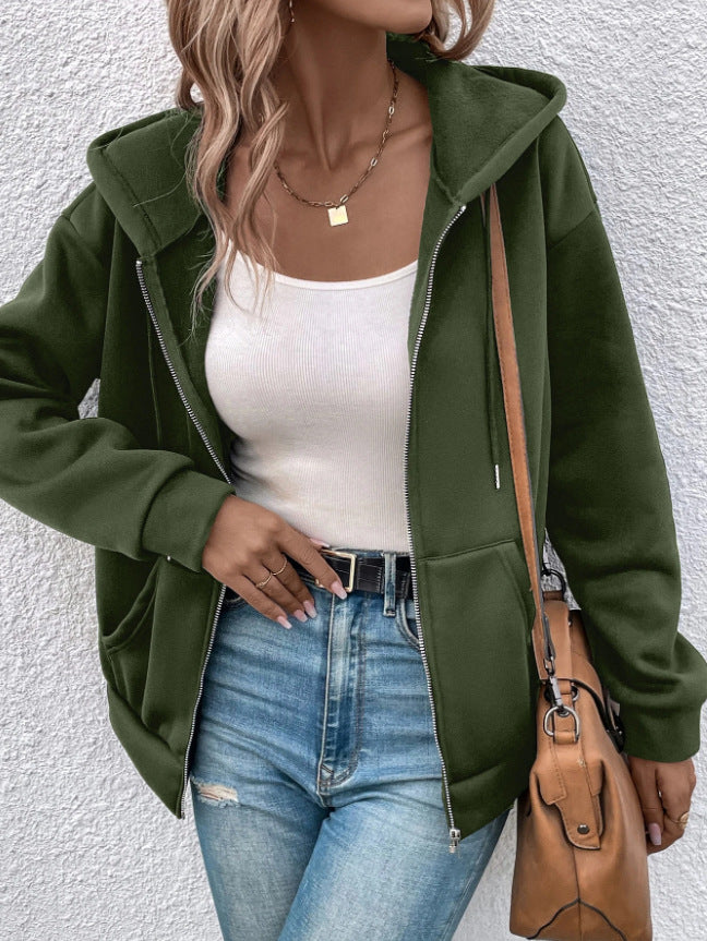 Lavinia | Women's Hooded Fleece Jacket Front Pockets Full Zip