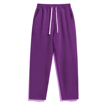 Unisex casual Straight-Leg Jogging Trousers with elastic comfort waistband, contrasting drawstring and side pockets by Drune