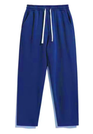 Unisex casual Straight-Leg Jogging Trousers with elastic comfort waistband, contrasting drawstring and side pockets by Drune