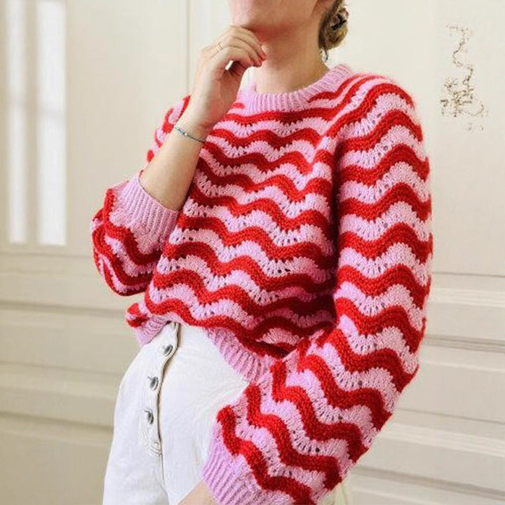 Grace | Women's Knitted Jumper Wave Pattern Relaxed Fit