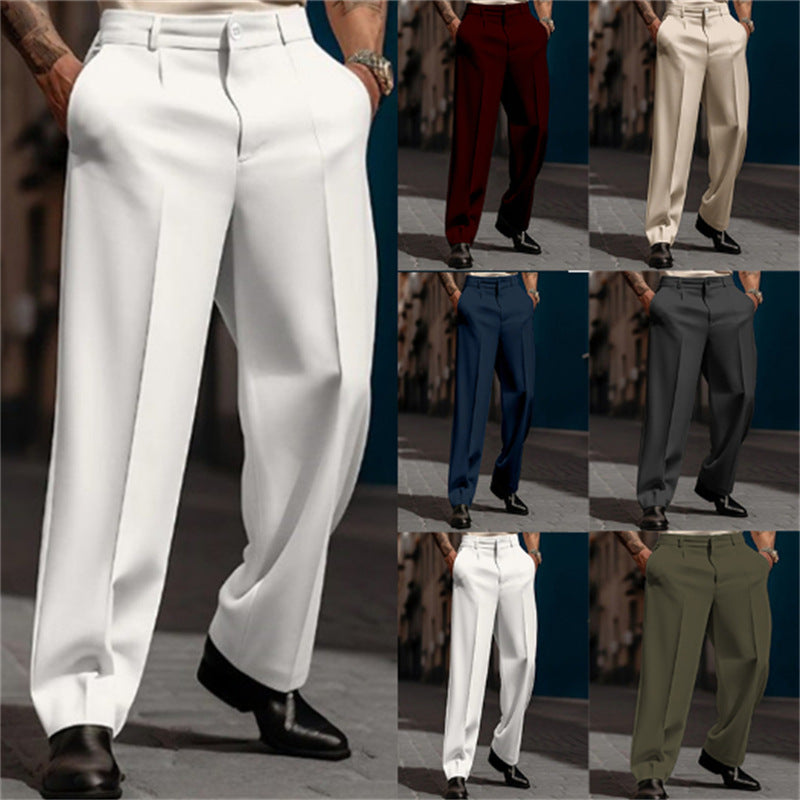 Magnus | Men's High-Waisted Wide Leg Suit Trousers