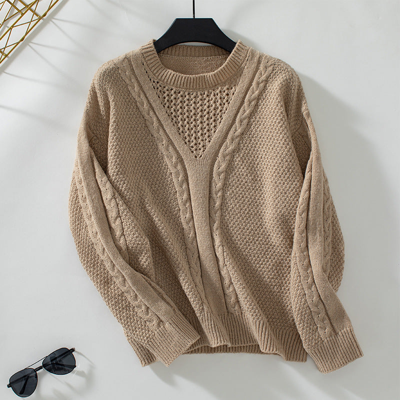 Astrid | Women's Cable Knit V-Neck Jumper Casual Fit Knitwear