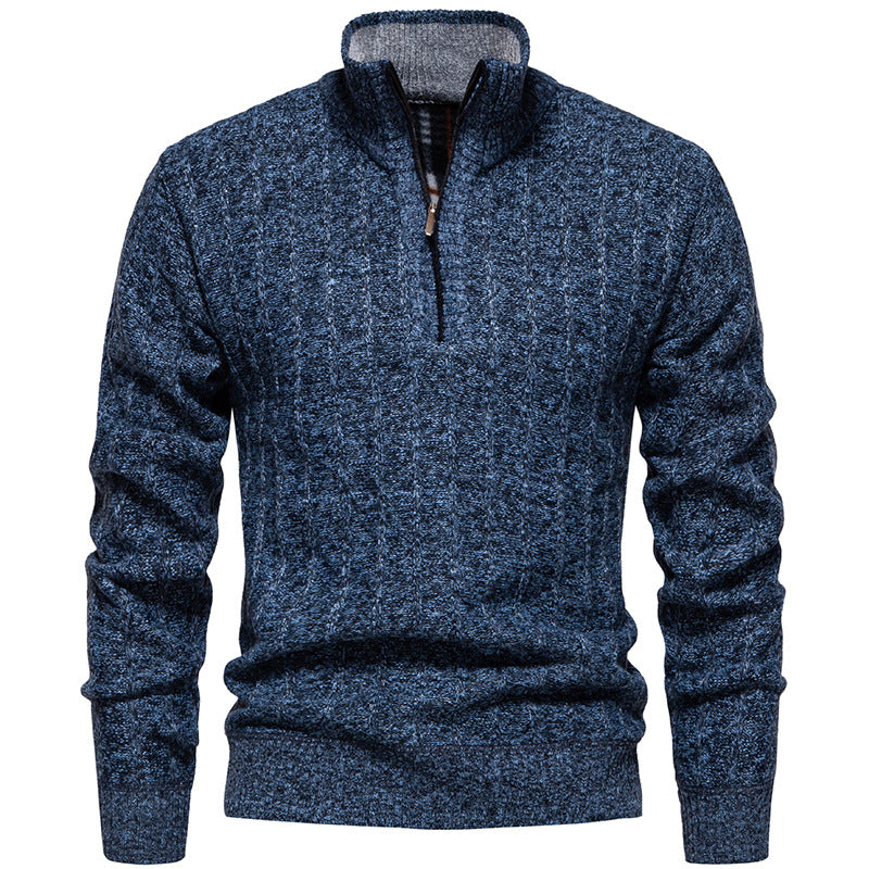 Crawford | Men's Half-Zip Cable Knit Jumper Ribbed Cuffs Regular Fit