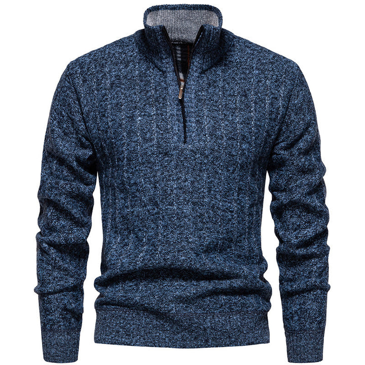 Crawford | Men's Half-Zip Cable Knit Jumper Ribbed Cuffs Regular Fit