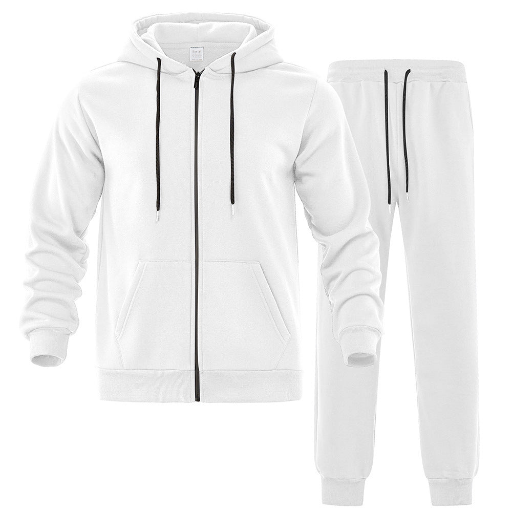 Men's Two-Piece Tracksuit Set with Full-Zip Hoodie and Tailored Jogging Trousers by Drune