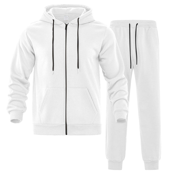 Men's Two-Piece Tracksuit Set with Full-Zip Hoodie and Tailored Jogging Trousers by Drune