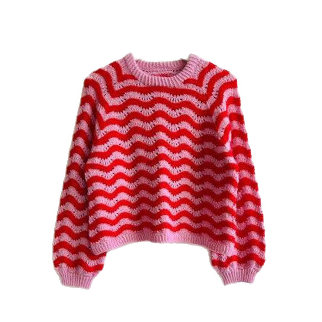 Grace | Women's Knitted Jumper Wave Pattern Relaxed Fit