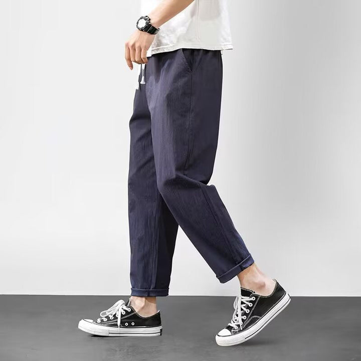 Milo | Men's Cropped Trousers Drawstring Waist Tapered Fit