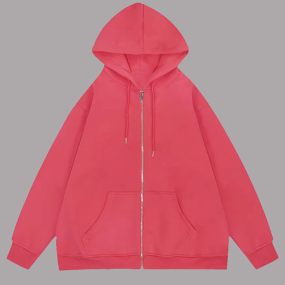 Zoe | Women's Oversized Zip Hoodie Metal Zip Double-Layer Hood