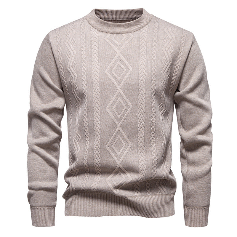 Wesley | Men's Crew Neck Knitted Jumper Diamond Pattern Textured Knit