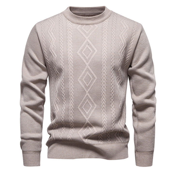 Wesley | Men's Crew Neck Knitted Jumper Diamond Pattern Textured Knit