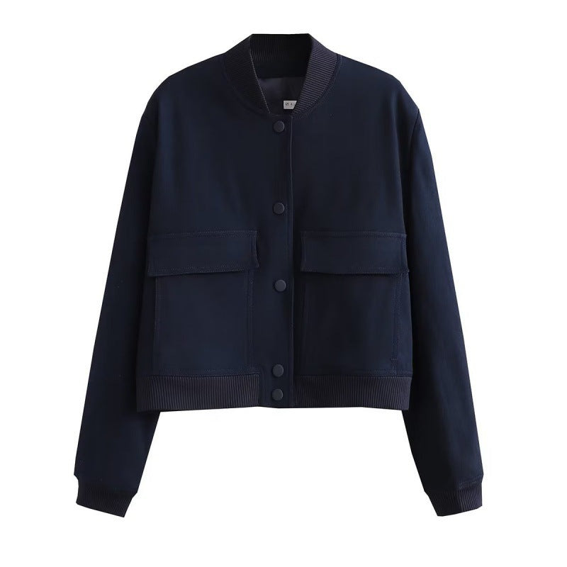 Rosalind | Women's Cropped Jacket Patch Pockets Breathable Lightweight