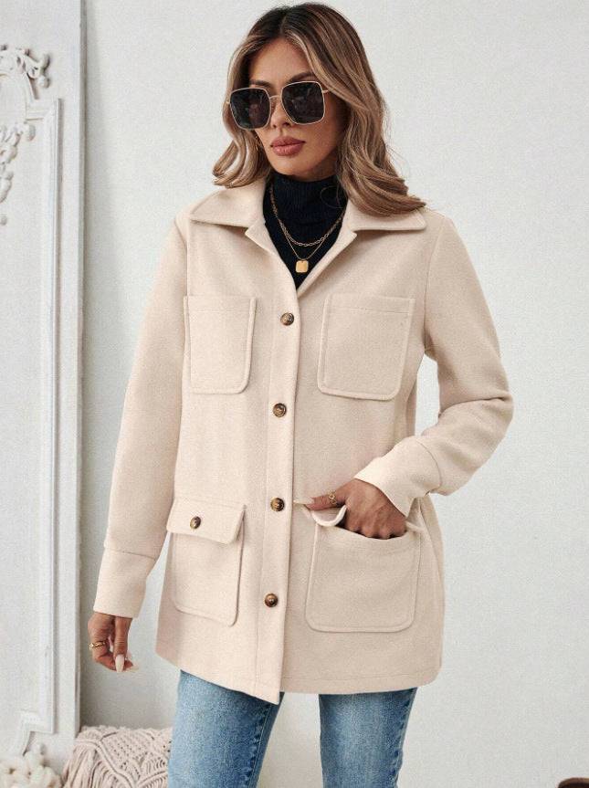 Cecily | Women's Utility Jacket Front Pockets Button Up