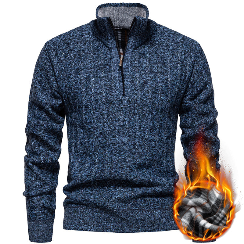 Crawford | Men's Half-Zip Cable Knit Jumper Ribbed Cuffs Regular Fit