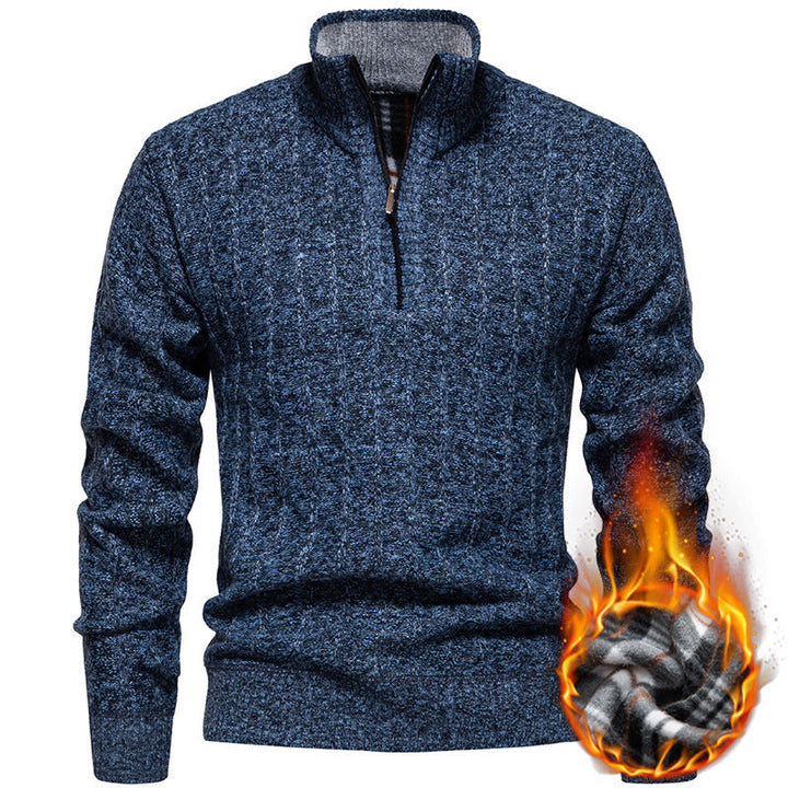 Crawford | Men's Half-Zip Cable Knit Jumper Ribbed Cuffs Regular Fit