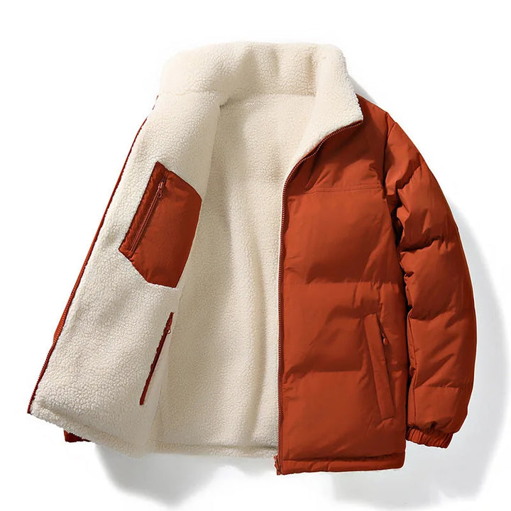 Imogen | Women's Reversible Puffer Jacket Sherpa Lining Round Neck
