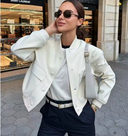 Rosalind | Women's Cropped Jacket Patch Pockets Breathable Lightweight