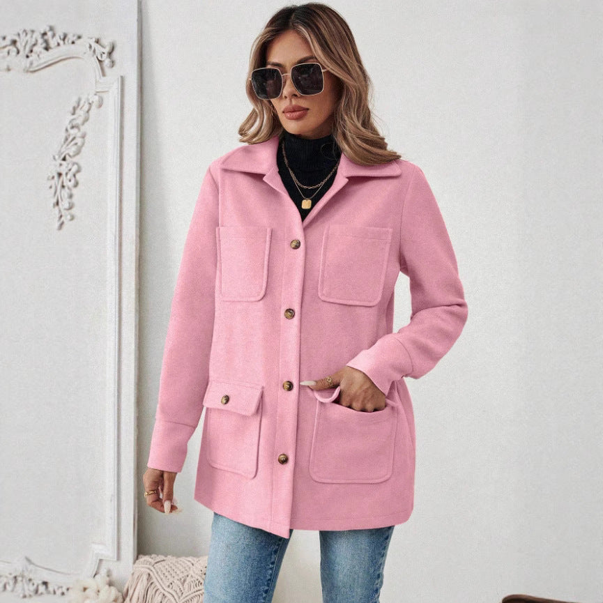Cecily | Women's Utility Jacket Front Pockets Button Up