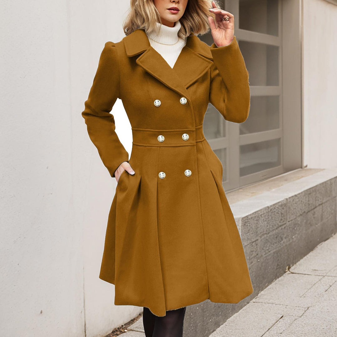 Genevieve | Women's Longline Coat Front Pockets Long Sleeve Button Up