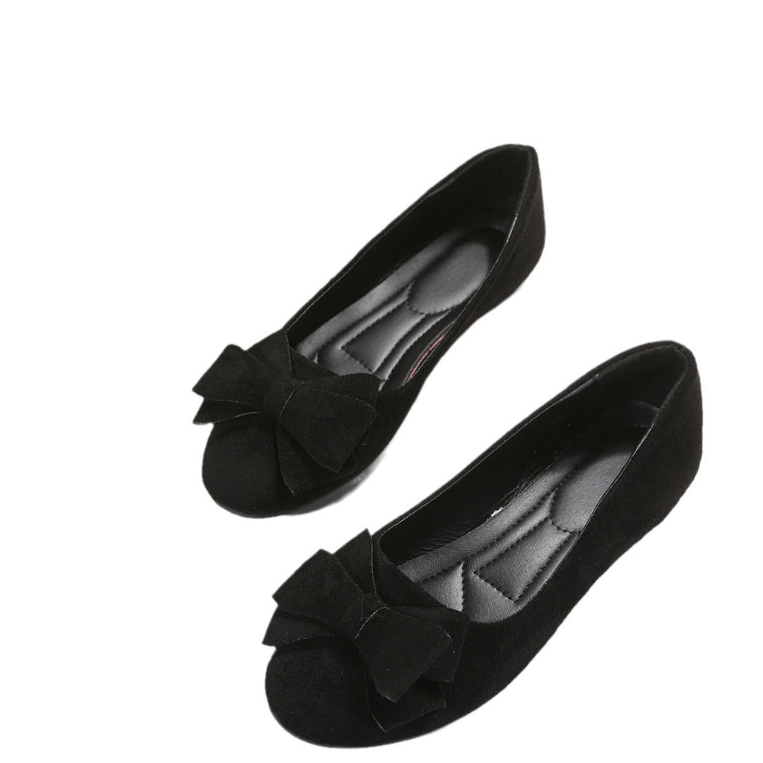 Delilah | Women's Ballet Flats Bow Detail Round Toe Slip-On