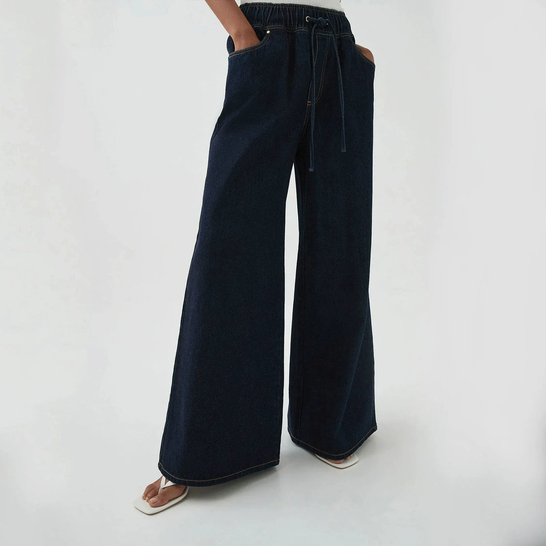 Viona Drawstring Wide Leg Jeans