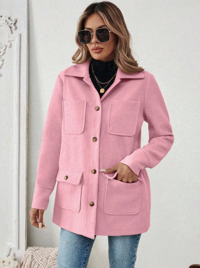 Cecily | Women's Utility Jacket Front Pockets Button Up
