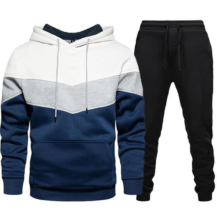 Ivor | Men's Two-Tone Hoodie Tracksuit Set Tapered Joggers
