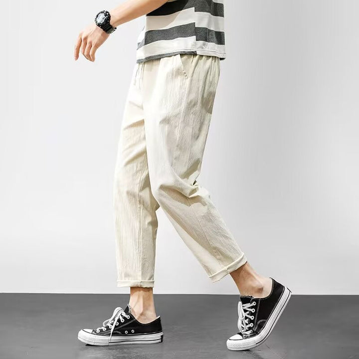 Milo | Men's Cropped Trousers Drawstring Waist Tapered Fit