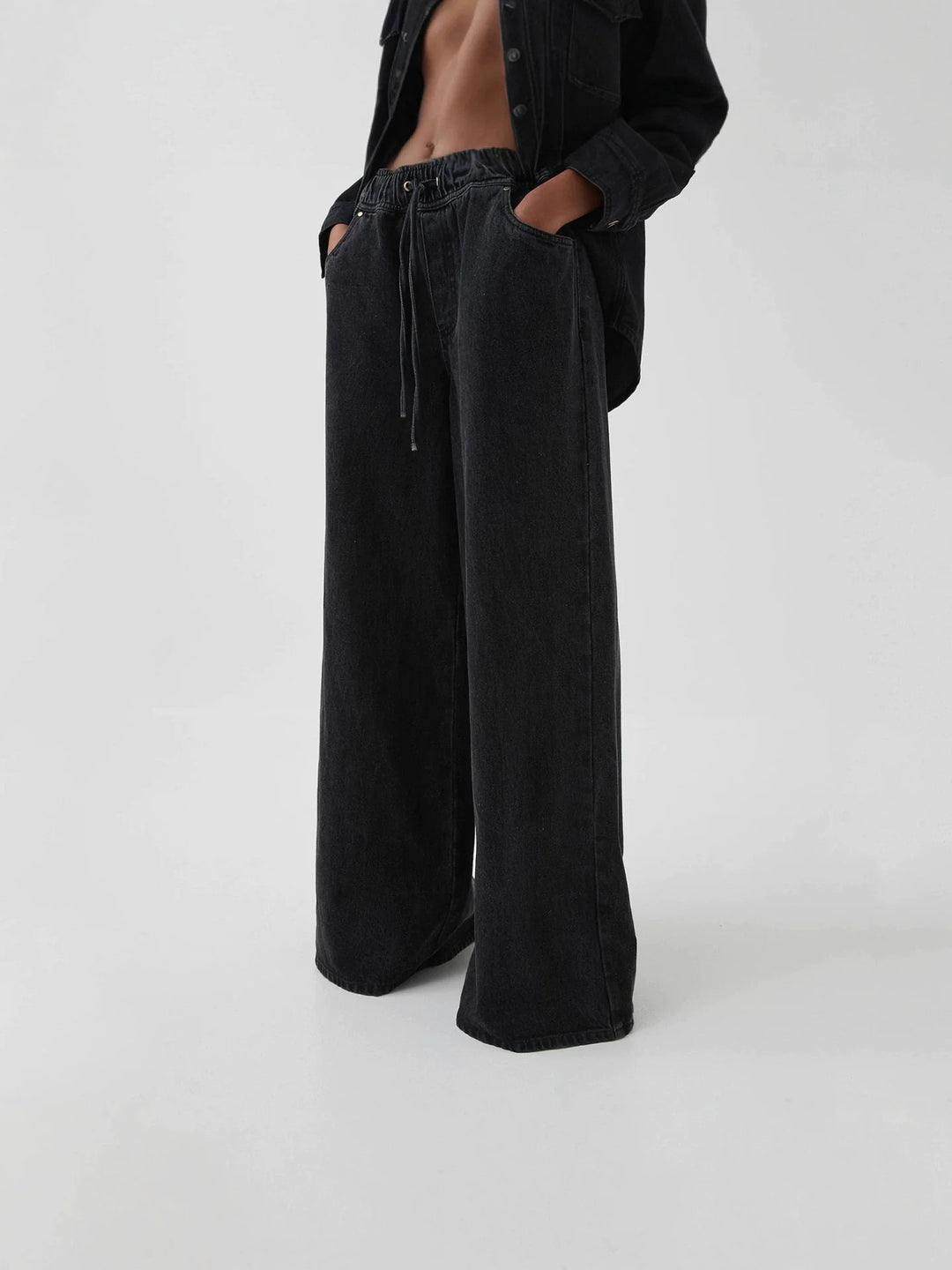 Viona Drawstring Wide Leg Jeans