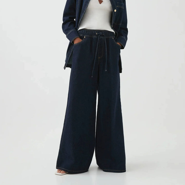 Viona Drawstring Wide Leg Jeans