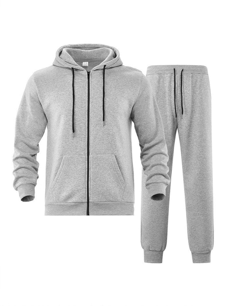 Men's Two-Piece Tracksuit Set with Full-Zip Hoodie and Tailored Jogging Trousers by Drune