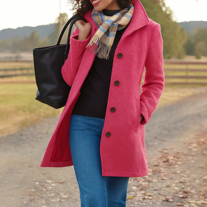 Helga | Women's Classic Winter Coat with Button Placket