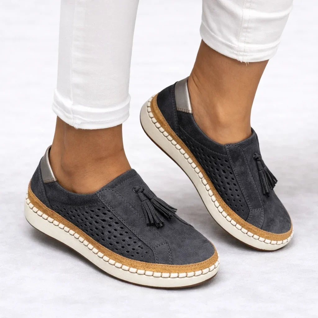 Juliet | Women's Wide-Fit Slip-On Loafers Tassel Cushioned Sole