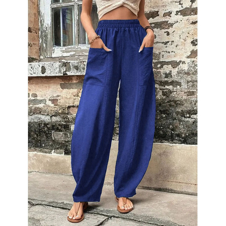 Margot | Women's Wide Leg Palazzo Trousers Elastic Waist Side Pockets