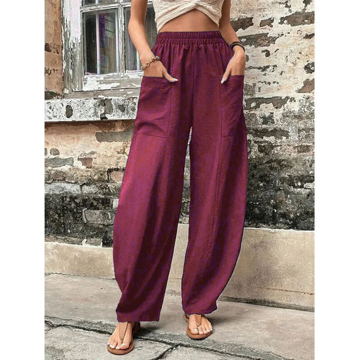 Margot | Women's Wide Leg Palazzo Trousers Elastic Waist Side Pockets