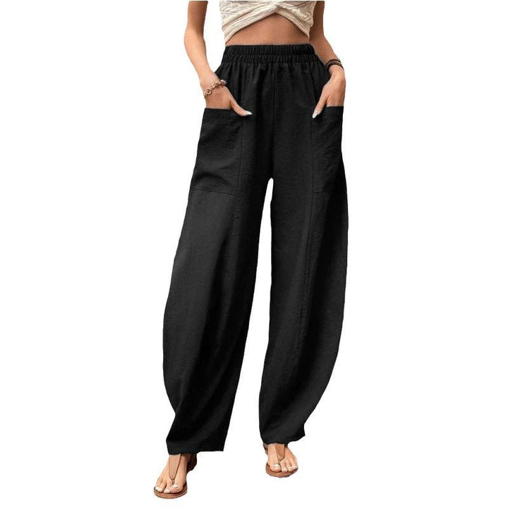 Margot | Women's Wide Leg Palazzo Trousers Elastic Waist Side Pockets